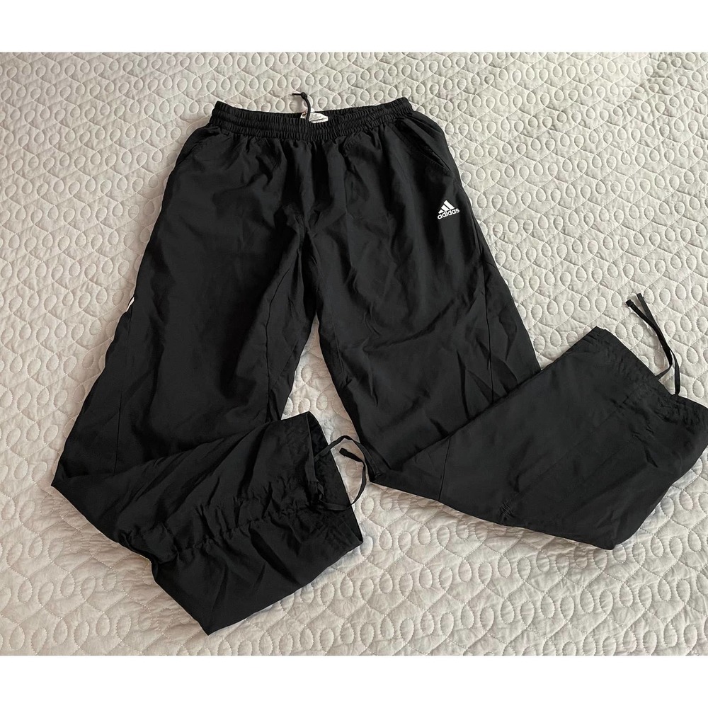Womens Adidas Clima365 Jogger Wind Track Pants Drawstring Cinch Ankle Black S